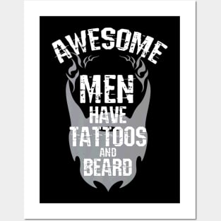 Cool Men Have Tattoos And Beard Tattoo Addict Posters and Art